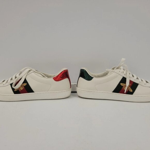 (65361-1) Gucci White Bee Runner Shoes - Size 8 Men's - Picture 6 of 15